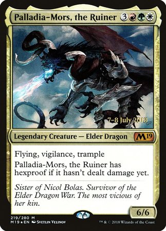 Palladia-Mors, the Ruiner [Core Set 2019 Promos] | Cards and Coasters CA