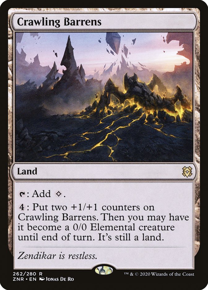 Crawling Barrens [Zendikar Rising] | Cards and Coasters CA