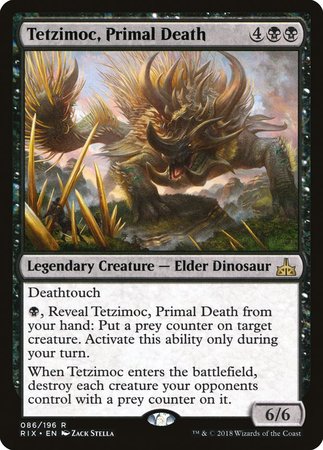 Tetzimoc, Primal Death [Rivals of Ixalan] | Cards and Coasters CA