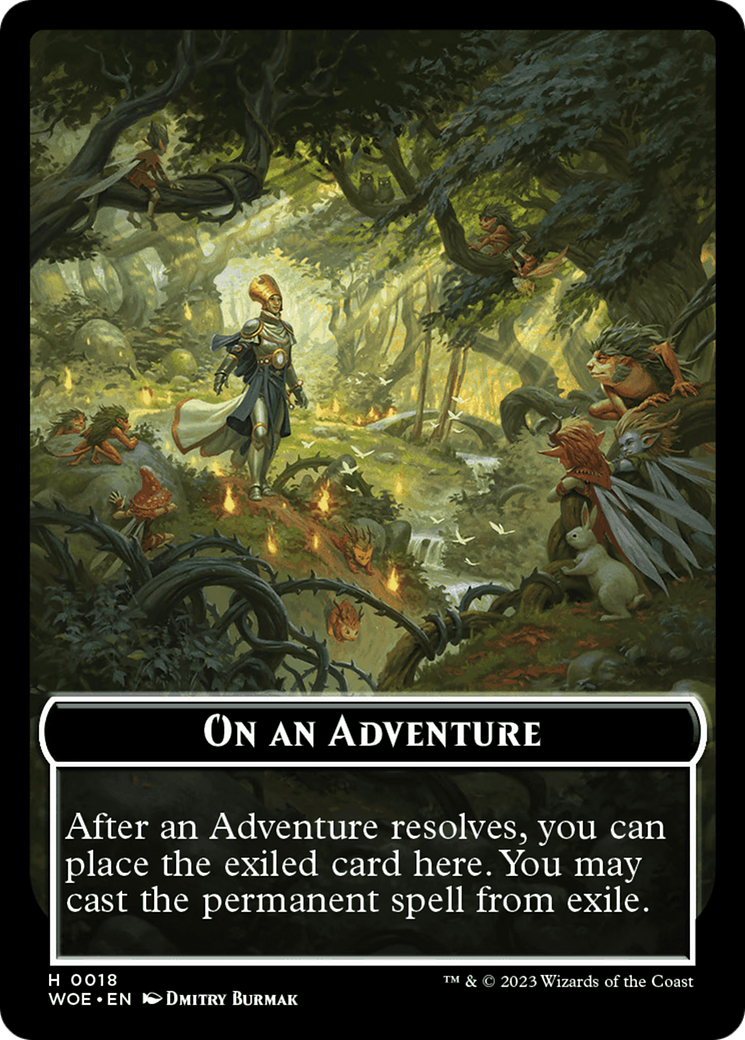 On an Adventure Emblem [Wilds of Eldraine Tokens] | Cards and Coasters CA