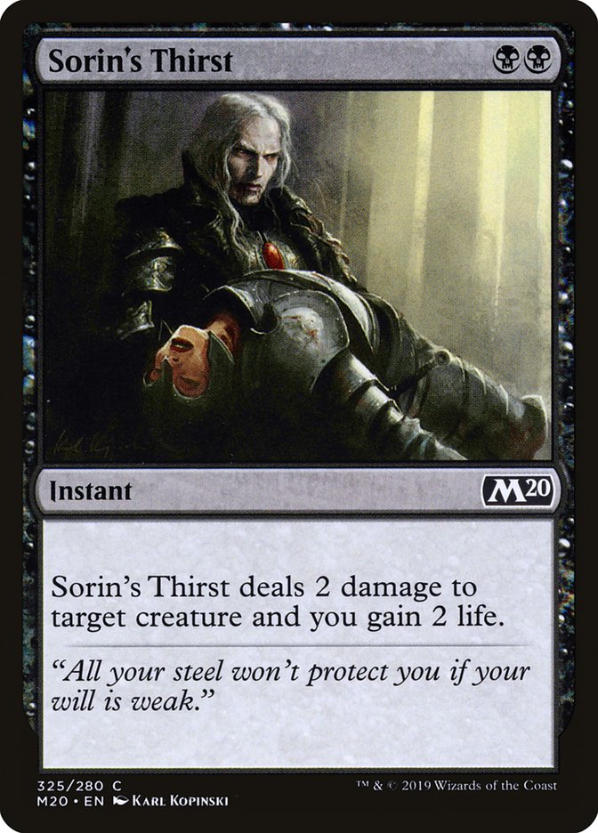 Sorin's Thirst [Core Set 2020] | Cards and Coasters CA