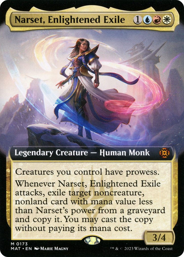 Narset, Enlightened Exile (Extended Art) [March of the Machine: The Aftermath] | Cards and Coasters CA