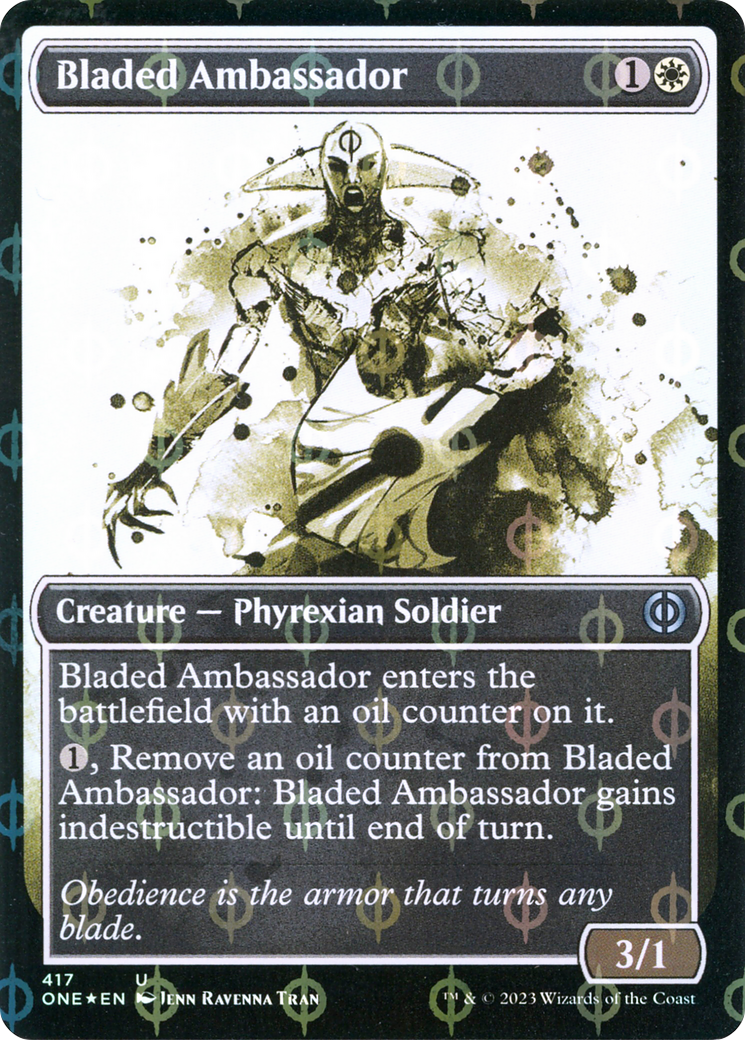 Bladed Ambassador (Showcase Ichor Step-and-Compleat Foil) [Phyrexia: All Will Be One] | Cards and Coasters CA