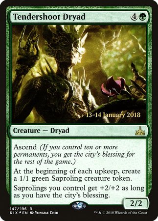 Tendershoot Dryad [Rivals of Ixalan Promos] | Cards and Coasters CA