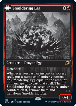 Smoldering Egg // Ashmouth Dragon [Innistrad: Double Feature] | Cards and Coasters CA