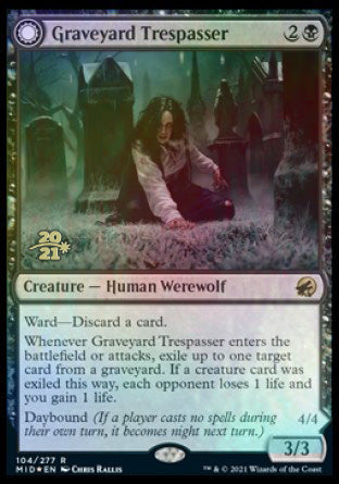 Graveyard Trespasser // Graveyard Glutton [Innistrad: Midnight Hunt Prerelease Promos] | Cards and Coasters CA