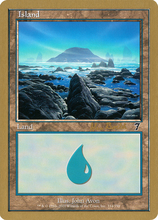 Island (ab334) (Alex Borteh) [World Championship Decks 2001] | Cards and Coasters CA