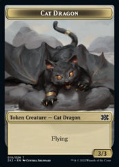 Cat Dragon // Spirit Double-sided Token [Double Masters 2022 Tokens] | Cards and Coasters CA