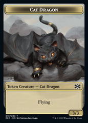 Cat Dragon // Monk Double-sided Token [Double Masters 2022 Tokens] | Cards and Coasters CA