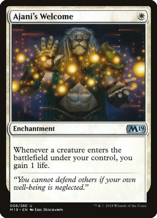 Ajani's Welcome [Core Set 2019] | Cards and Coasters CA