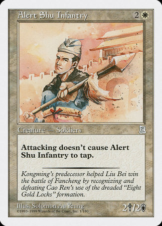 Alert Shu Infantry [Portal Three Kingdoms] | Cards and Coasters CA