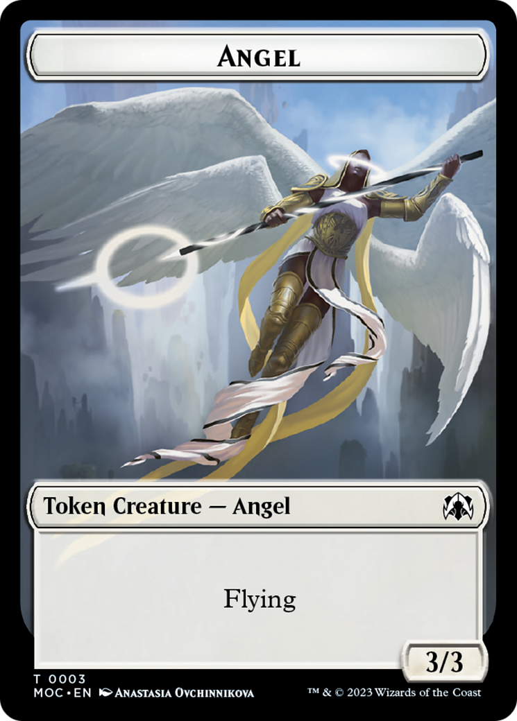 Angel (3) // Demon Double-Sided Token [March of the Machine Commander Tokens] | Cards and Coasters CA