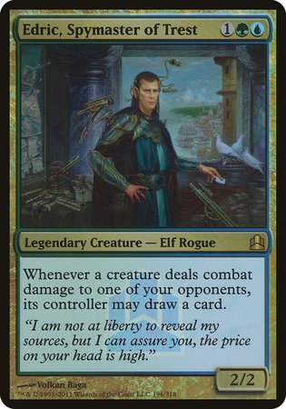 Edric, Spymaster of Trest (Commander Launch Promo) [Commander 2011 Launch Party] | Cards and Coasters CA