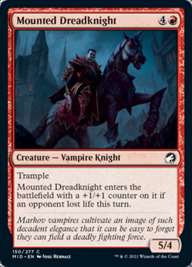 Mounted Dreadknight [Innistrad: Midnight Hunt] | Cards and Coasters CA