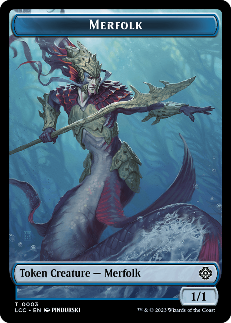 Beast // Merfolk (0003) Double-Sided Token [The Lost Caverns of Ixalan Commander Tokens] | Cards and Coasters CA