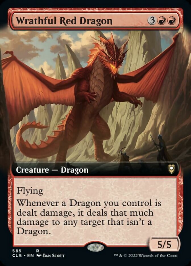 Wrathful Red Dragon (Extended Art) [Commander Legends: Battle for Baldur's Gate] | Cards and Coasters CA