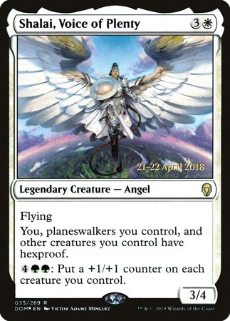 Shalai, Voice of Plenty [Dominaria Promos] | Cards and Coasters CA