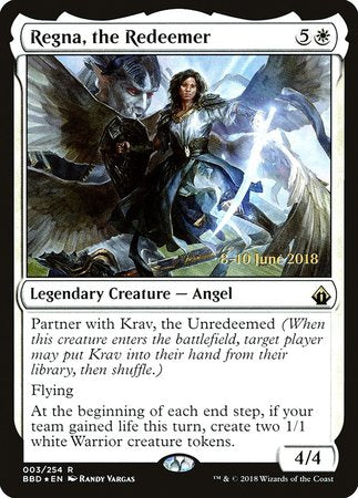 Regna, the Redeemer [Battlebond Promos] | Cards and Coasters CA