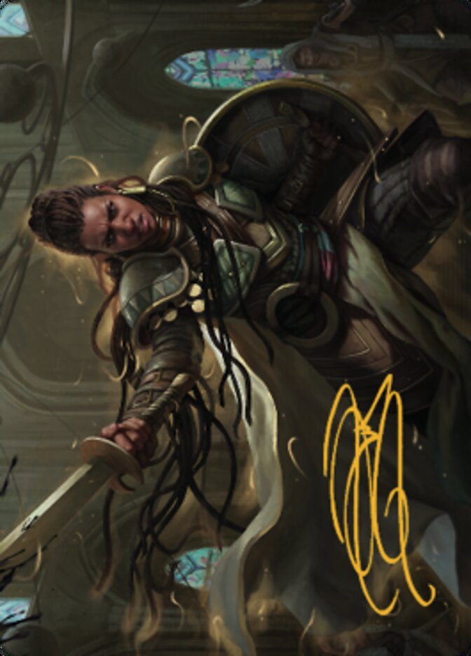Shanna, Purifying Blade Art Card 1 (Gold-Stamped Signature) [Dominaria United Art Series] | Cards and Coasters CA