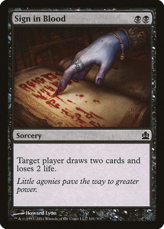 Sign in Blood [Commander 2011] | Cards and Coasters CA