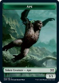 Ape // Golem Double-sided Token [Double Masters Tokens] | Cards and Coasters CA