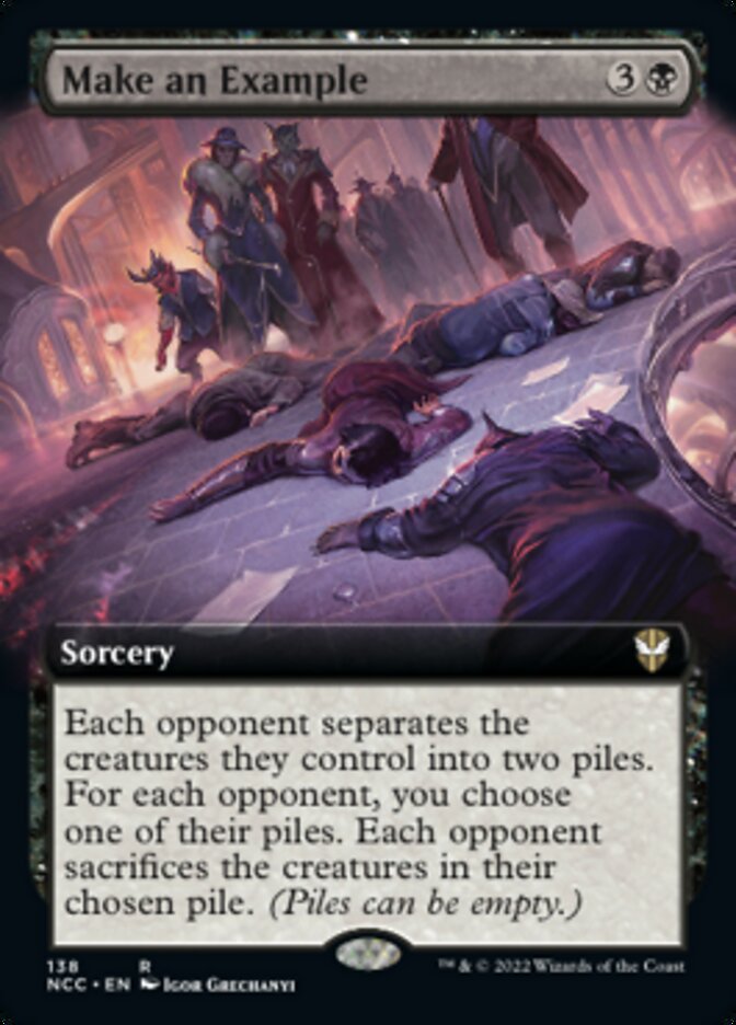 Make an Example (Extended Art) [Streets of New Capenna Commander] | Cards and Coasters CA