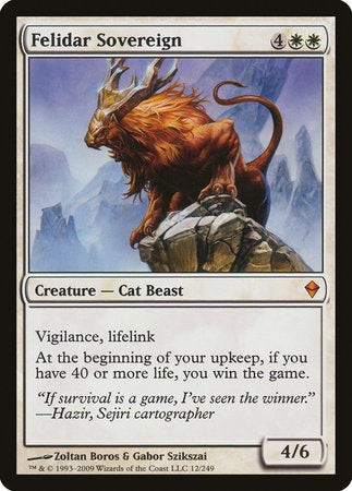 Felidar Sovereign [Zendikar] | Cards and Coasters CA