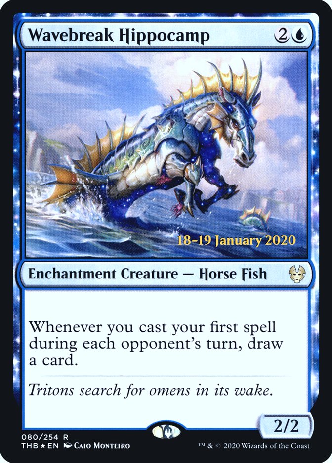 Wavebreak Hippocamp [Theros Beyond Death Prerelease Promos] | Cards and Coasters CA