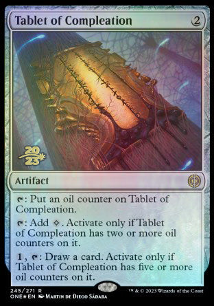 Tablet of Compleation [Phyrexia: All Will Be One Prerelease Promos] | Cards and Coasters CA