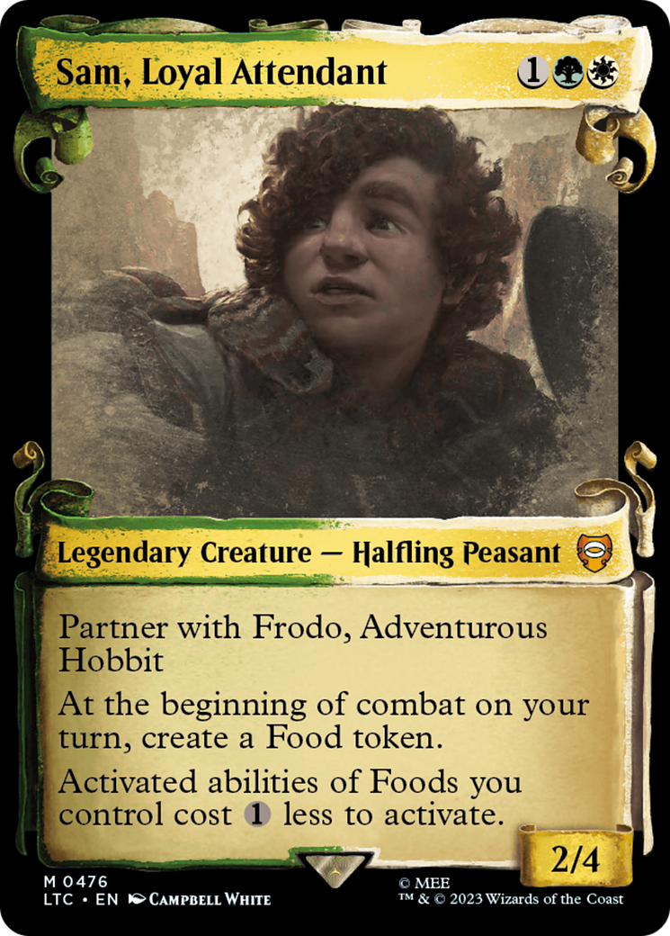 Sam, Loyal Attendant [The Lord of the Rings: Tales of Middle-Earth Commander Showcase Scrolls] | Cards and Coasters CA