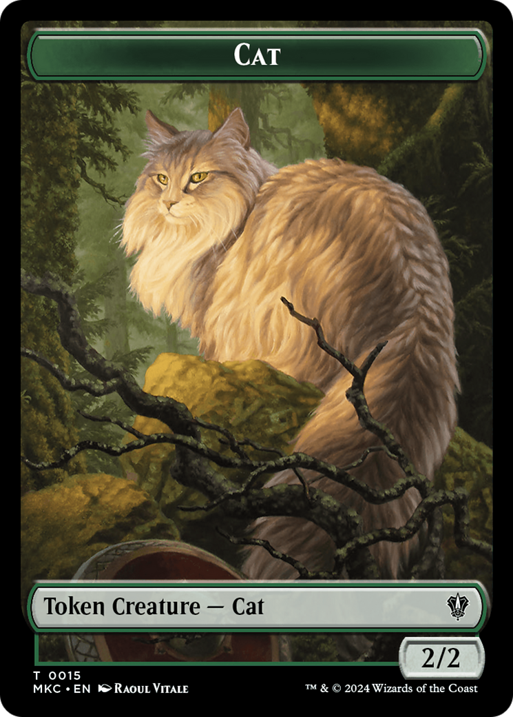 Drake // Cat Double-Sided Token [Murders at Karlov Manor Commander Tokens] | Cards and Coasters CA