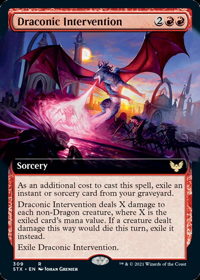Draconic Intervention (Extended) [Strixhaven: School of Mages] | Cards and Coasters CA