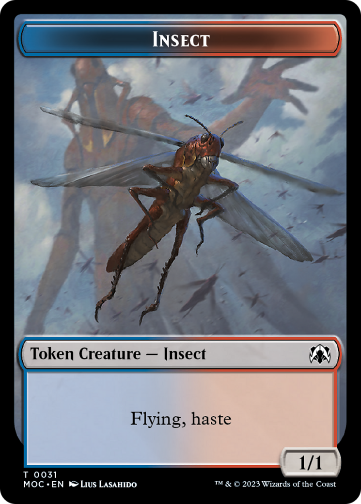 Soldier // Insect Double-Sided Token [March of the Machine Commander Tokens] | Cards and Coasters CA