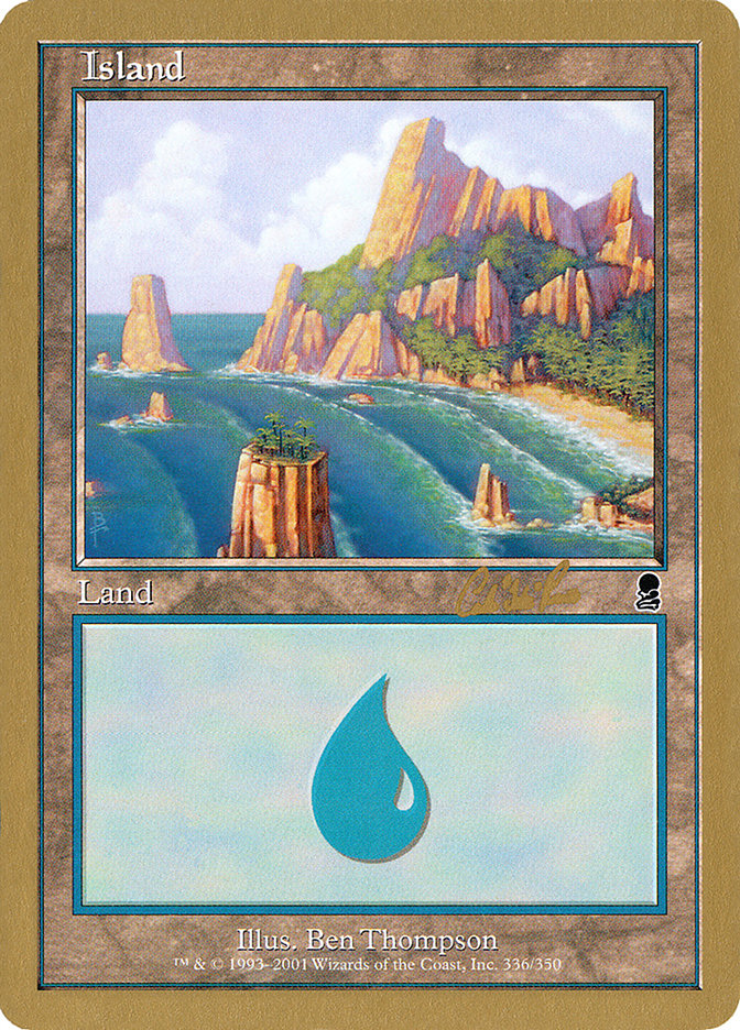 Island (cr336) (Carlos Romao) [World Championship Decks 2002] | Cards and Coasters CA