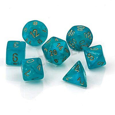 Chessex Borealis: 7Pc Teal / Gold Luminary | Cards and Coasters CA