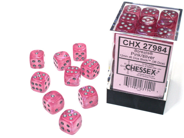 Chessex BOREALIS PINK/SILVER | Cards and Coasters CA