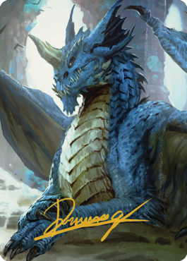 Young Blue Dragon Art Card (Gold-Stamped Signature) [Commander Legends: Battle for Baldur's Gate Art Series] | Cards and Coasters CA