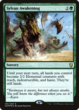 Sylvan Awakening [Dominaria Promos] | Cards and Coasters CA