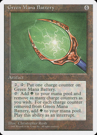 Green Mana Battery [Fourth Edition] | Cards and Coasters CA