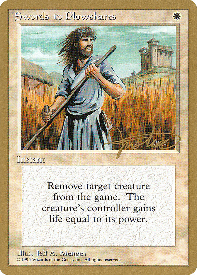 Swords to Plowshares (Mark Justice) [Pro Tour Collector Set] | Cards and Coasters CA