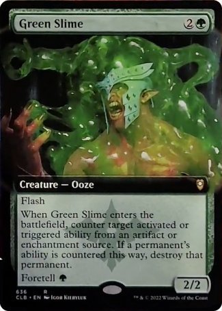 Green Slime (Extended Art) [Commander Legends: Battle for Baldur's Gate] | Cards and Coasters CA