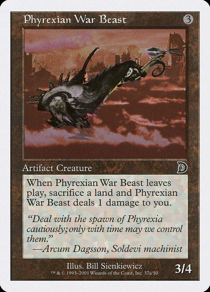 Phyrexian War Beast (Signature on Left) [Deckmasters] | Cards and Coasters CA