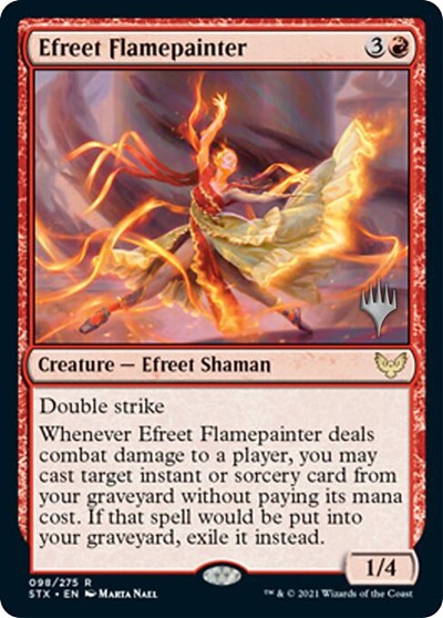 Efreet Flamepainter (Promo Pack) [Strixhaven: School of Mages Promos] | Cards and Coasters CA