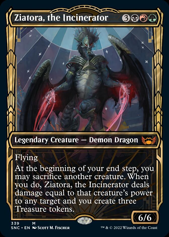 Ziatora, the Incinerator (Showcase Golden Age) [Streets of New Capenna] | Cards and Coasters CA