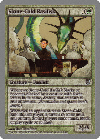 Stone-Cold Basilisk [Unhinged] | Cards and Coasters CA