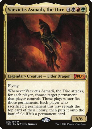 Vaevictis Asmadi, The Dire [Core Set 2019] | Cards and Coasters CA