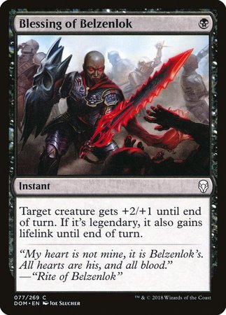 Blessing of Belzenlok [Dominaria] | Cards and Coasters CA