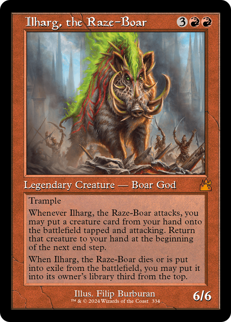 Ilharg, the Raze-Boar (Retro Frame) [Ravnica Remastered] | Cards and Coasters CA