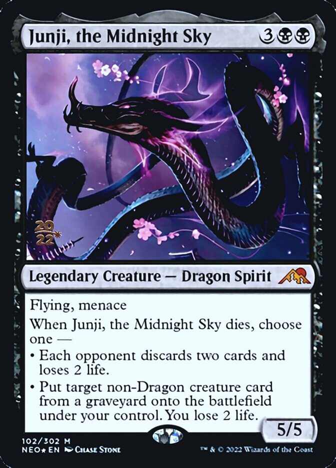 Junji, the Midnight Sky [Kamigawa: Neon Dynasty Prerelease Promos] | Cards and Coasters CA