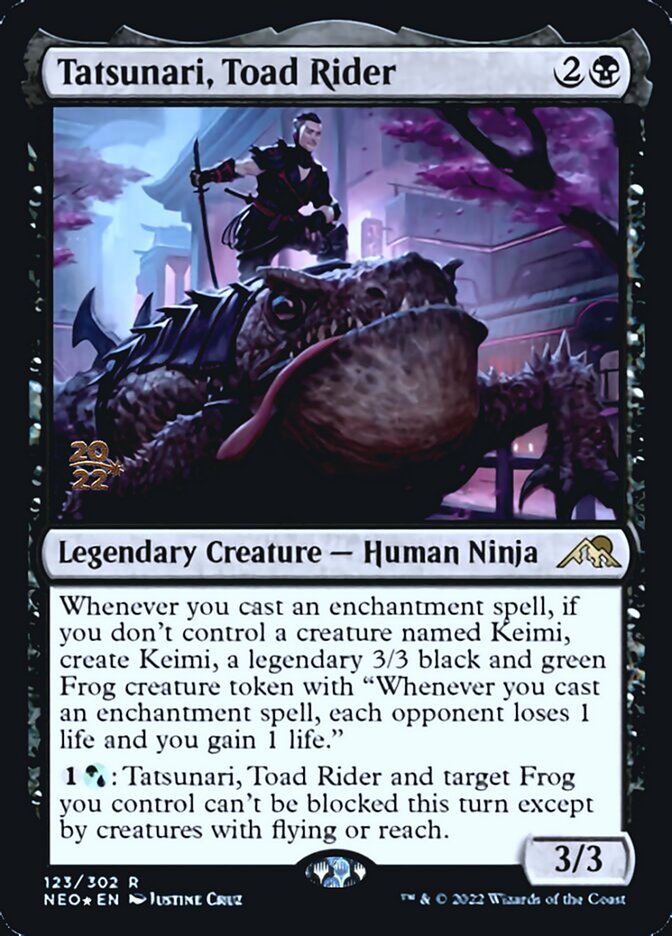 Tatsunari, Toad Rider [Kamigawa: Neon Dynasty Prerelease Promos] | Cards and Coasters CA